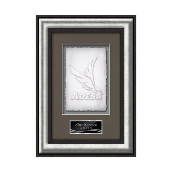 VividPrint™ Plaque - Gossamer Carbon Fibre/Silver 7"x9"