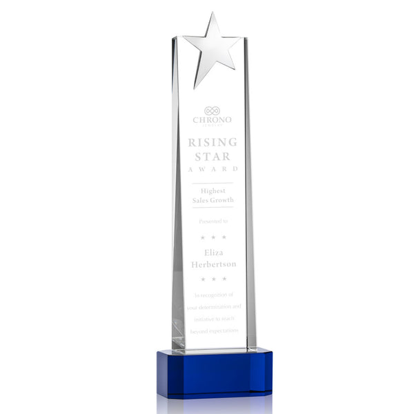 Dundee Globe Award - Optical/Blue/Silver 3-1/8" Diam