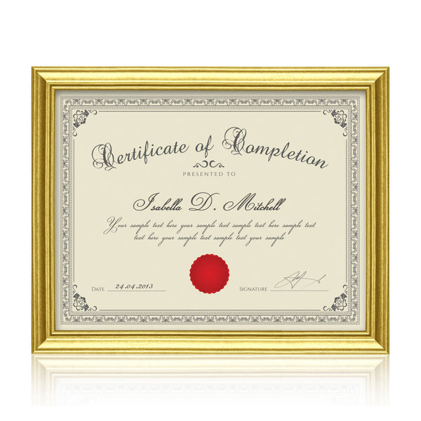 Ellison Certificate Frame - Gold 8½x11"