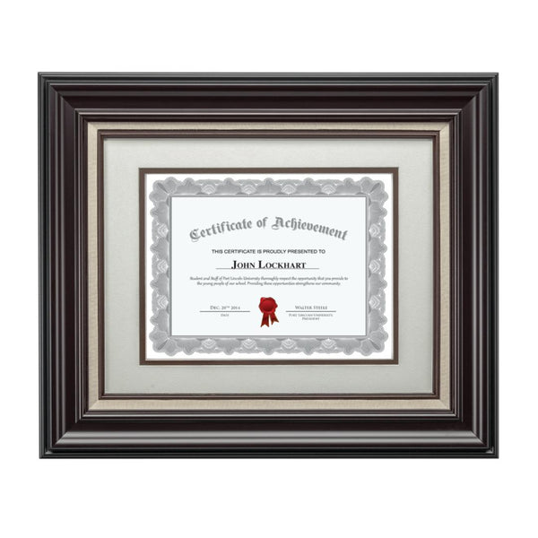 Enterprise Cert Frame - Mahogany/Linen 8½"x11"
