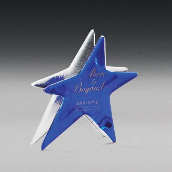 Dunwich Award - Starfire/Sky Blue 8" H