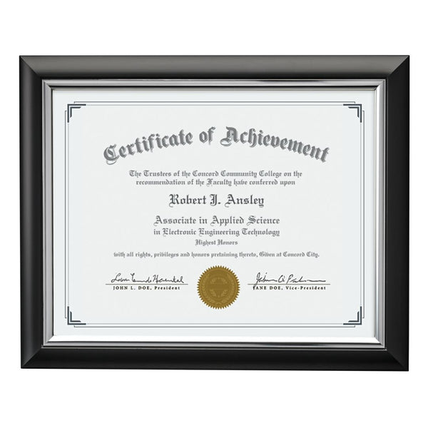 Trent Certificate  Frame - Black/Silver 8½"x11"