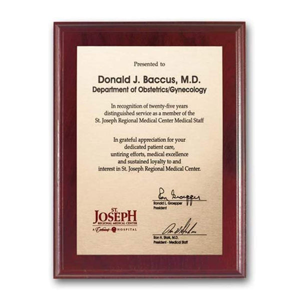 Ingot Plate Award - Gold/Silver 18½"