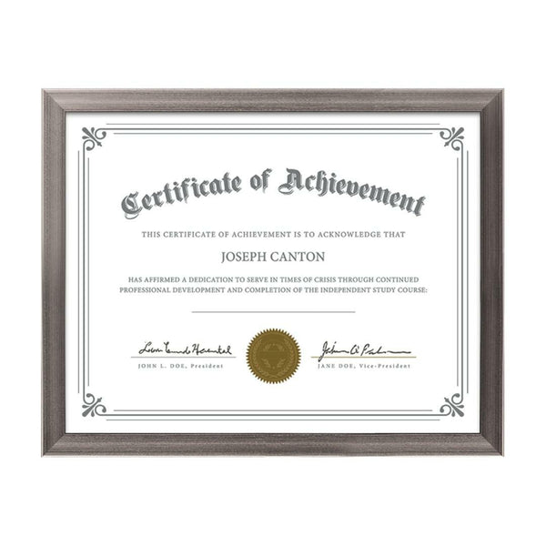 WGG! Calais Certificate Frame - Gun Metal 8½"x11"