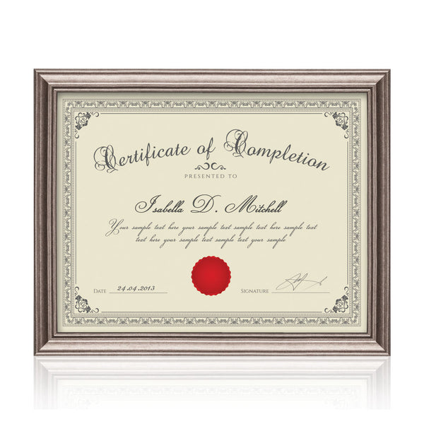 Ellison Certificate Frame - Gun Metal 8½x11"