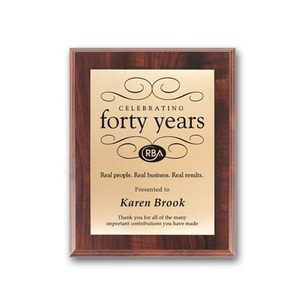 Screenprint Brass - Walnut Finish 7"x9"