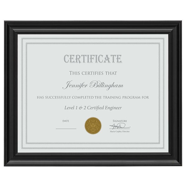 Marylebone Certificate Frame - Black 11"x14"