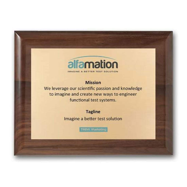 Screenprint Brass - Walnut Piano Finish 10½"x13"