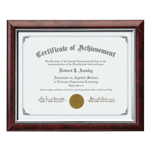 Trent Certificate  Frame - Rosewood/Silver 8½"x11"