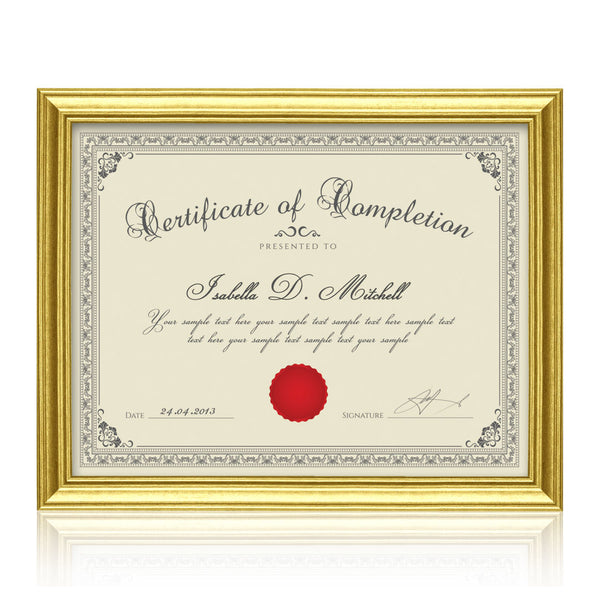 Ellison Certificate Frame - Gold 11"x14"