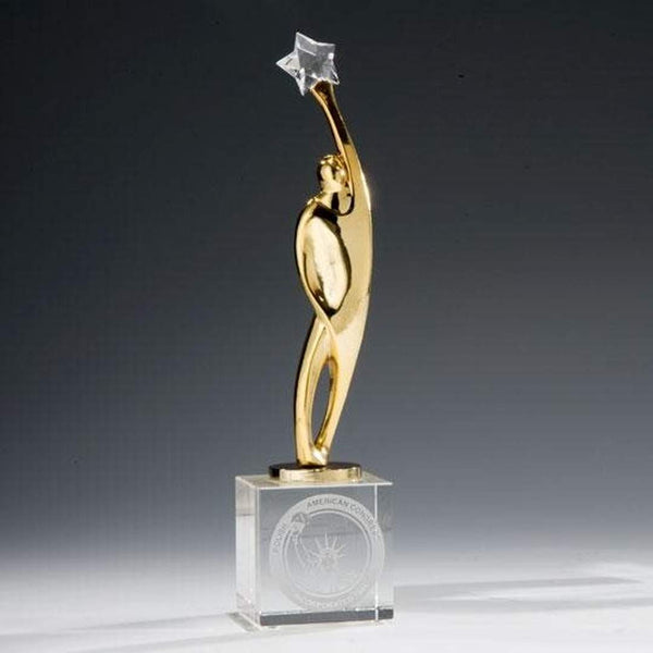 Dunwich Award - Starfire/Sky Blue 10" H