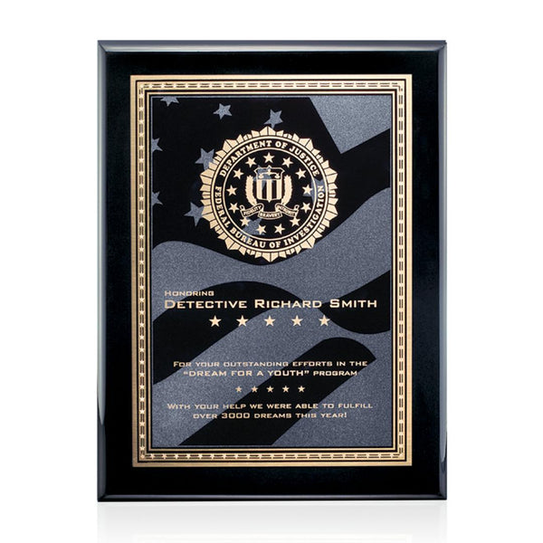 VividPrint™ Award - Axis Globe Black/Gold 4"x8"