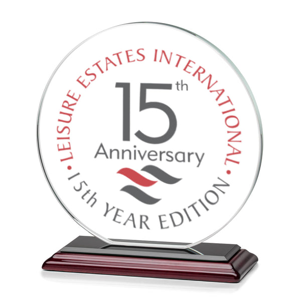 Fairfield Globe Award - Starfire/Blue/Silver 3" Diam