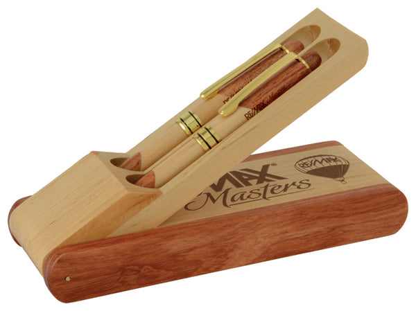 Rosewood & Maple Pen & Pencil Set - Double Cavity