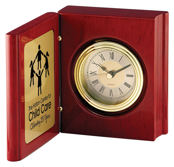 Rosewood Book Clock 5⅜”x 8½”