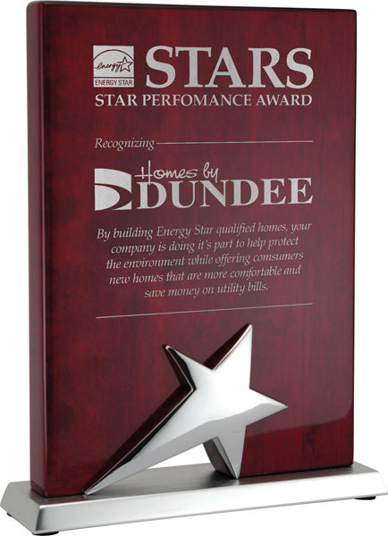 Stand Up Rosewood Star Plaque 6”x 8”