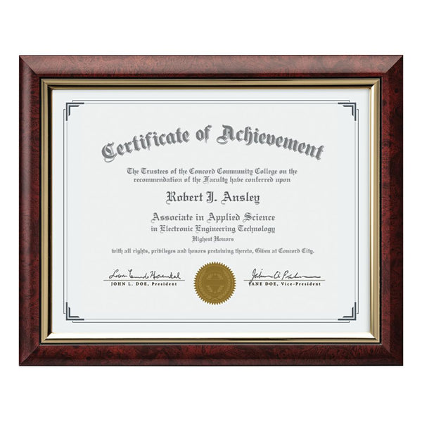 Trent Certificate  Frame - Rosewood/Gold 8½"x11"