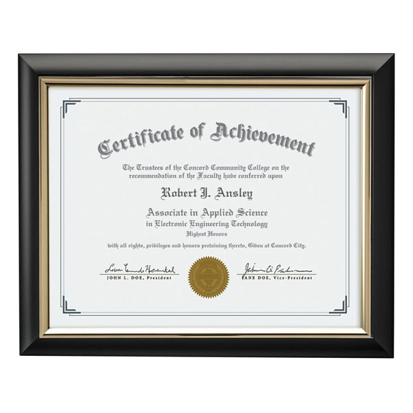 Trent Certificate  Frame - Black/Gold 8½"x11"