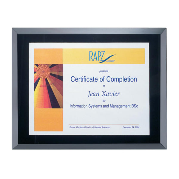 Harbinger Certificate Frame - Black 8½"x11"